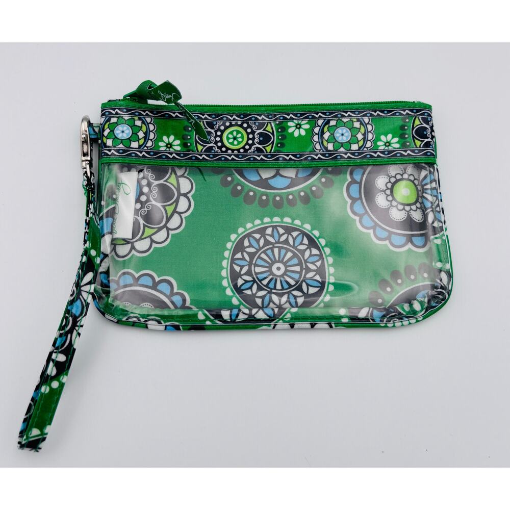 Vera Bradley Cupcakes Green Wristlet Zip Cosmetic Travel Clutch Retired Print - Picture 3 of 7